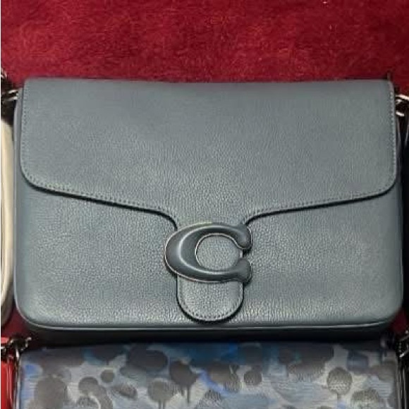 Coach Full Size Tabby Messenger Denim Blue Leather